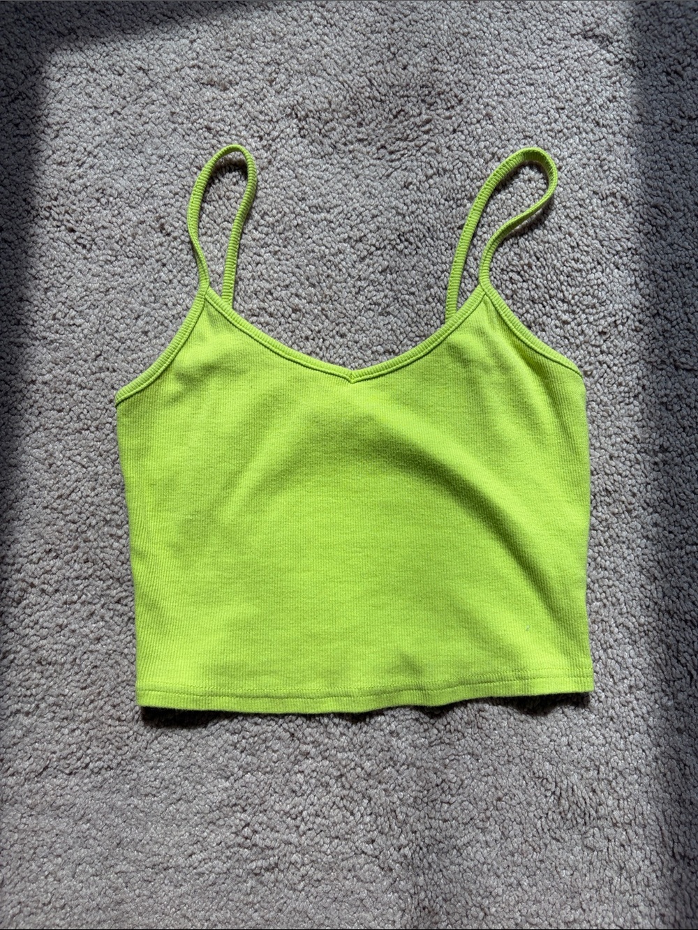 SHEIN Neon Lime Cropped Spaghetti Strap Camisole